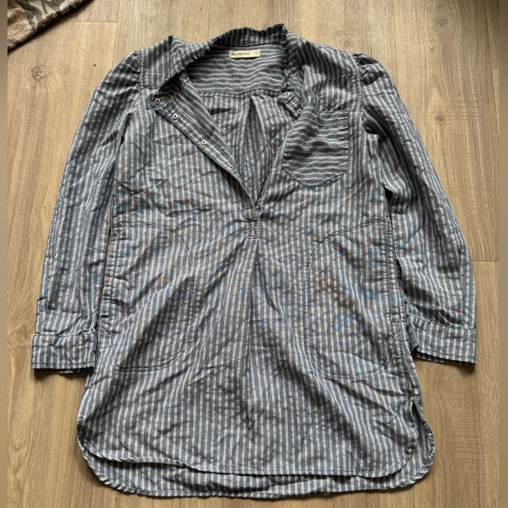 Blank NYC Chambray Striped Tunic/Shirt Dress